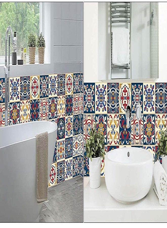 WALLTON - G1 Moroccan Tile Stickers for Kitchen Backsplash Bathroom Floor Wood Glass Stick Home Décor Furniture (Multicolor, 3x3 Inch 36 pic)-Self-Adhesive - Image 4